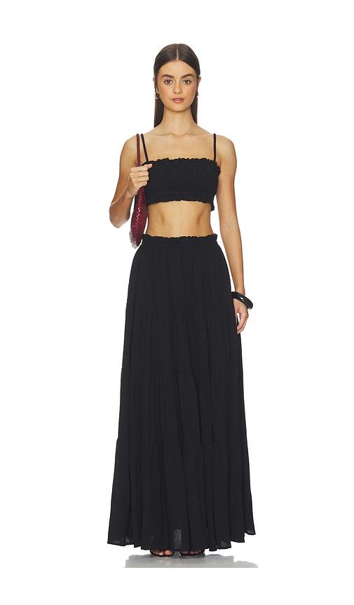 more to come mora maxi skirt set in black.