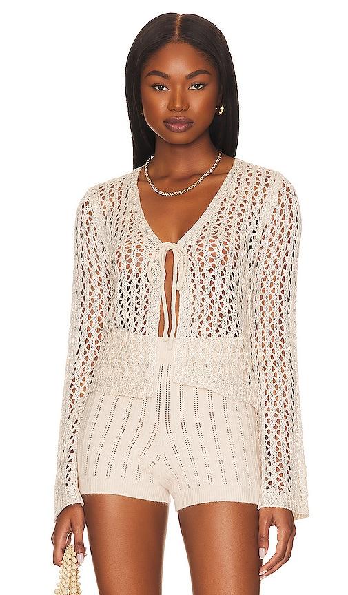 more to come navea tie front top in cream.