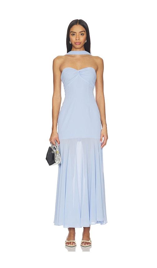 more to come nicola maxi dress in baby blue.
