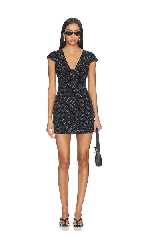 more to come noa mini dress in black,white.