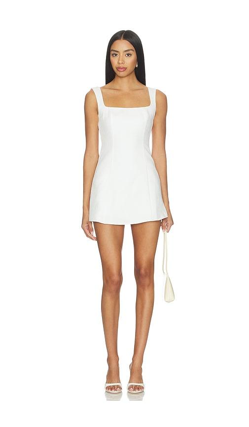 more to come oriana mini dress in white.