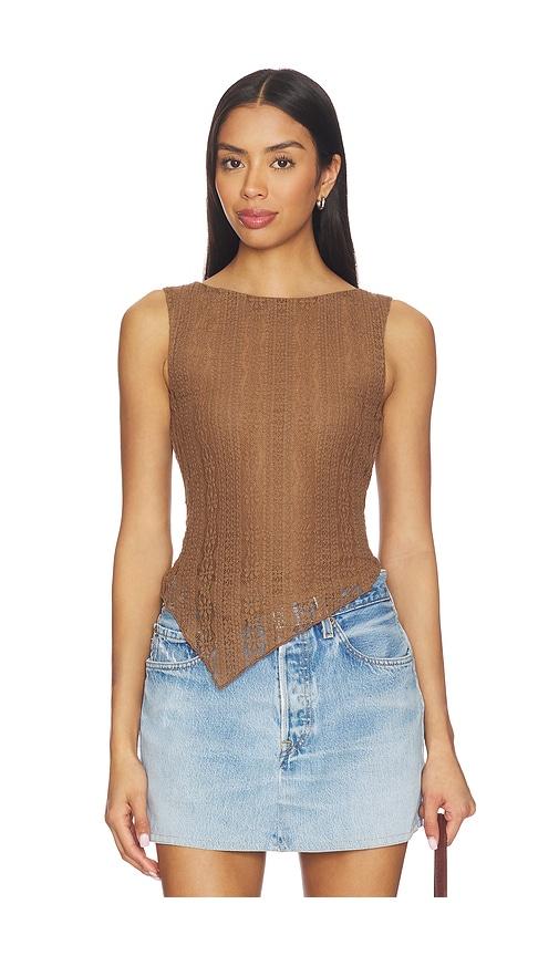 more to come palima top in brown.