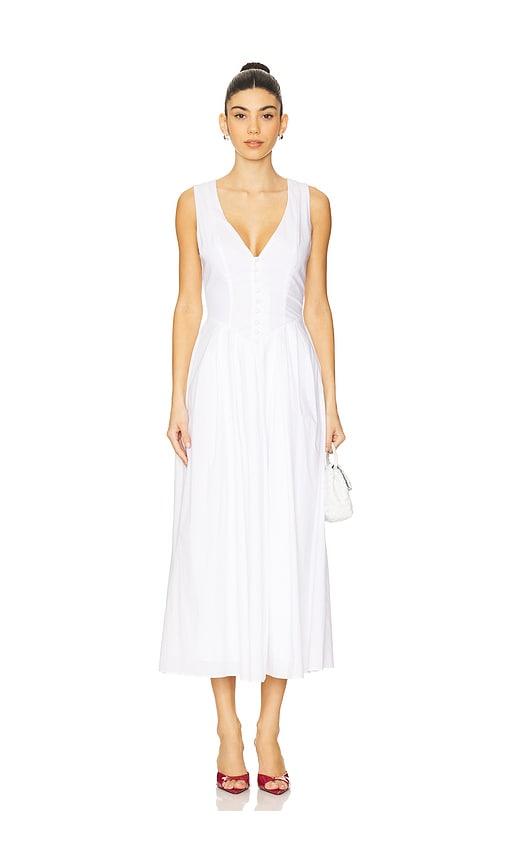 more to come rae midi dress in white.