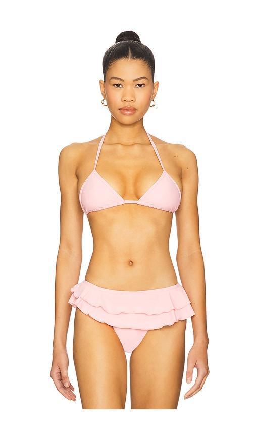 more to come sesly bikini top in pink.