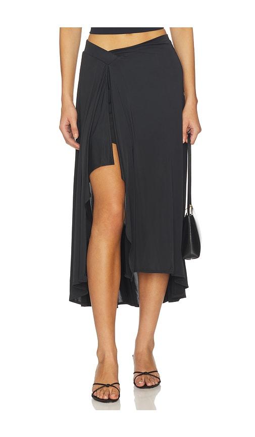 more to come shaina midi skirt in black.