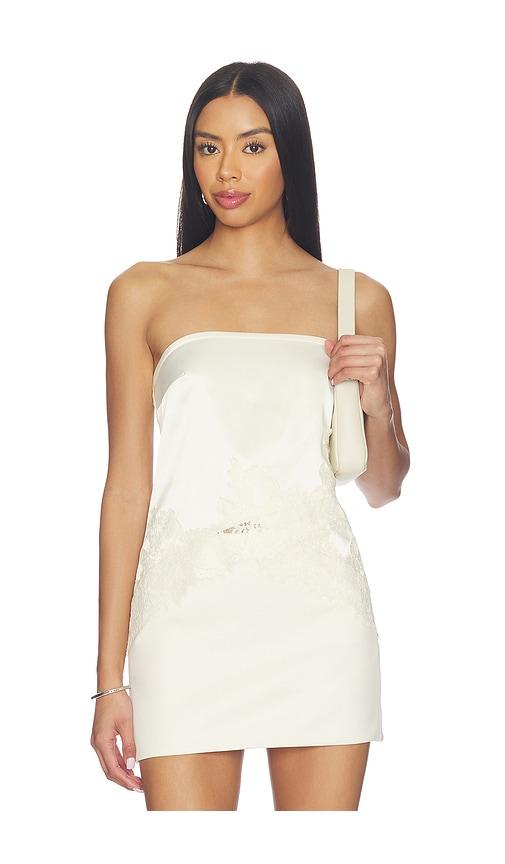 more to come sian strapless lace top in cream.