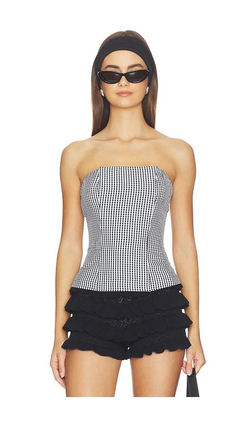 more to come tina corset top in black,white.
