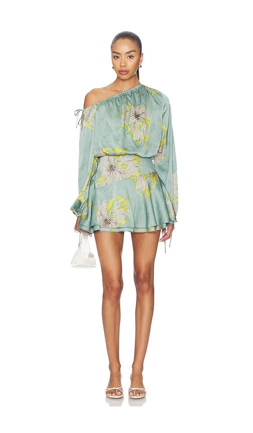 more to come violetta mini dress in teal.