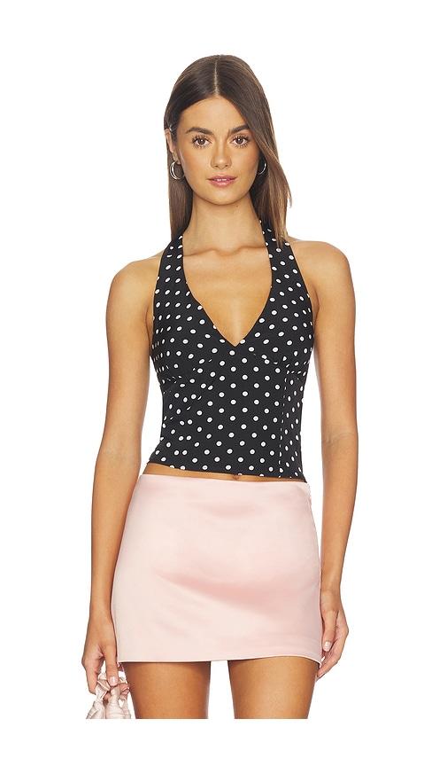 more to come vivan halter top in black,white.