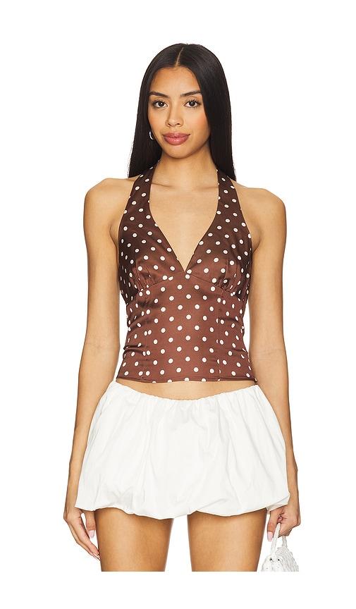 more to come vivan halter top in chocolate.