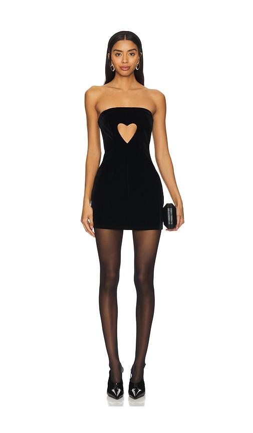 more to come x emma rose gionna mini dress in black.