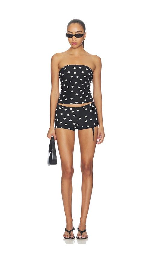 more to come x emma rose nayana short set in black & white.