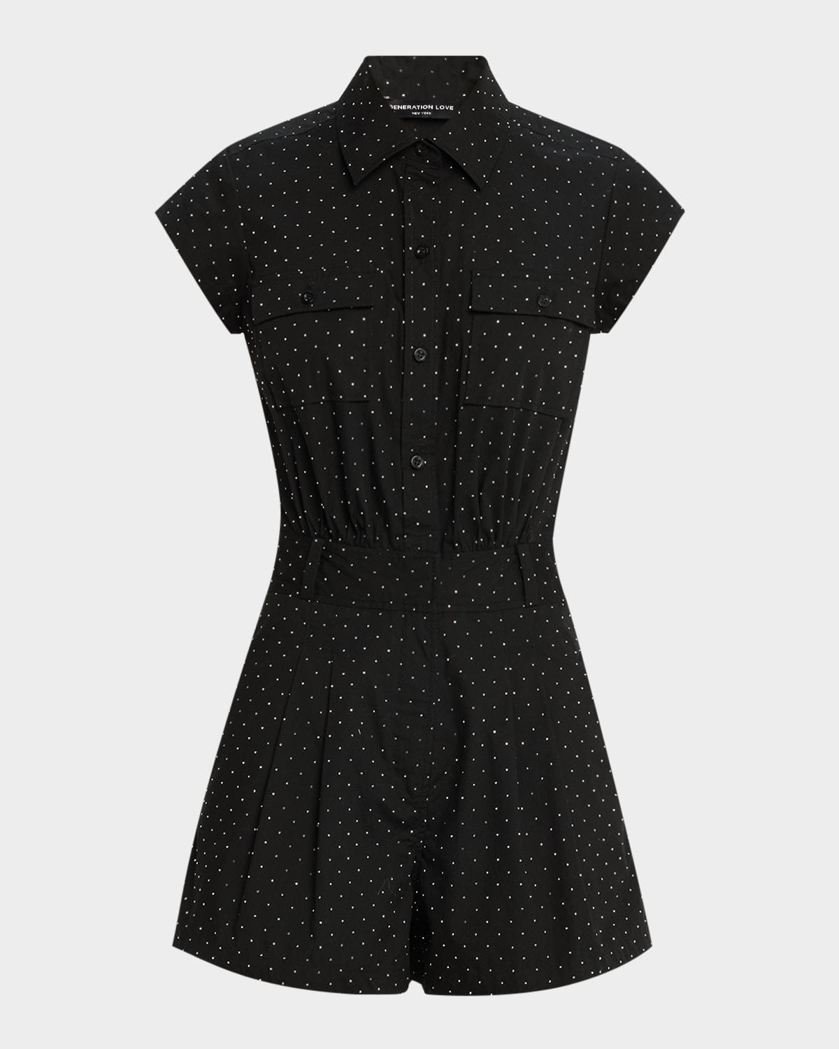 morgan crystal poplin romper