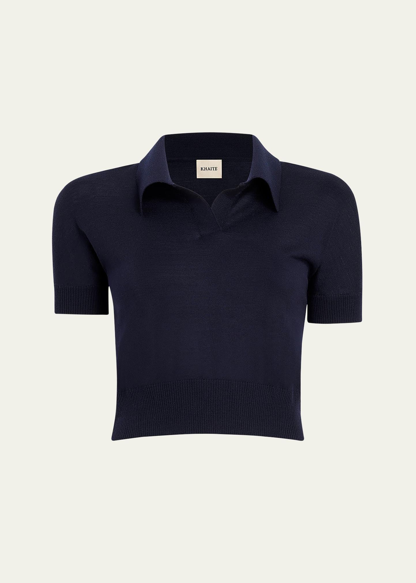 morgane short-sleeve crop polo top