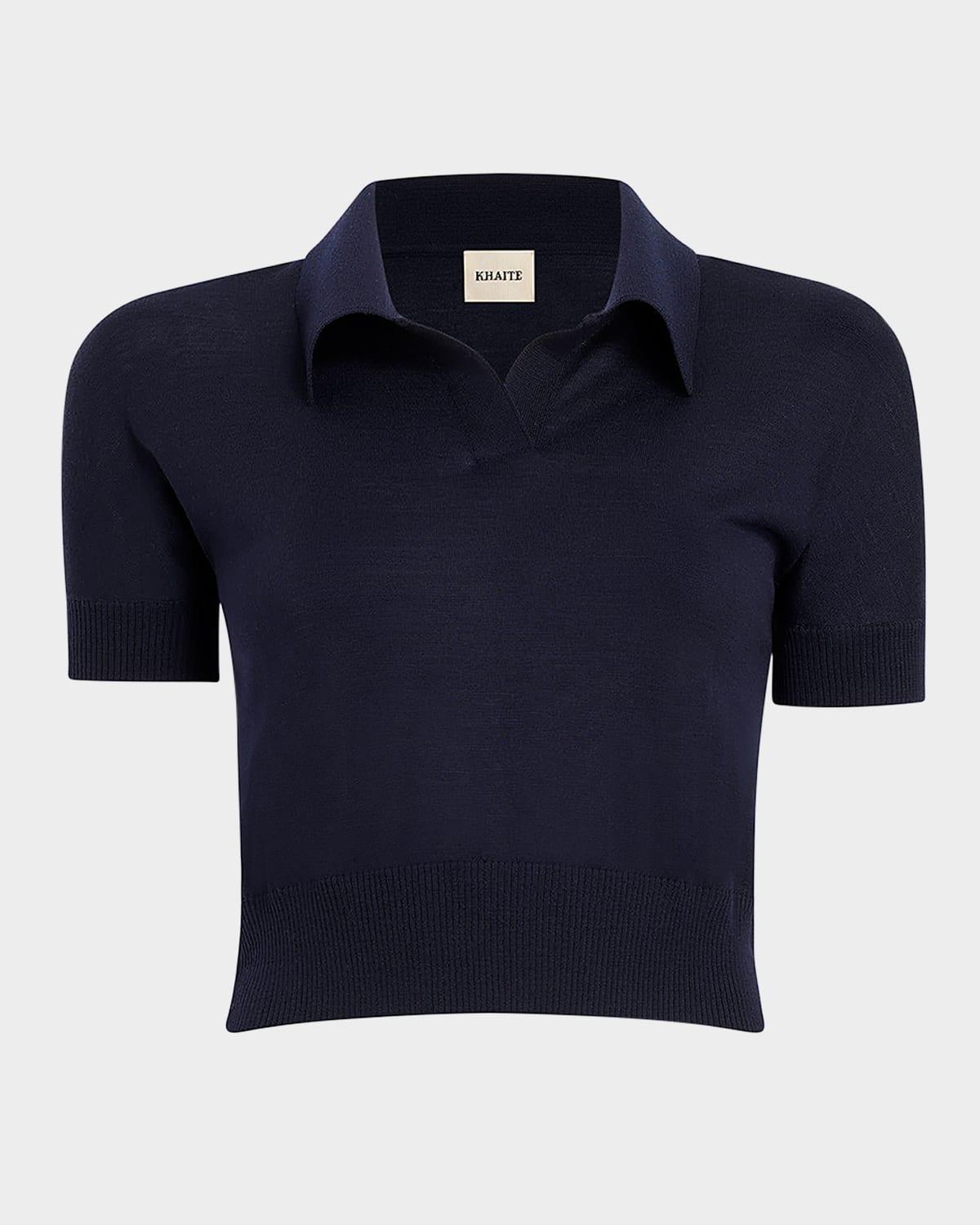 morgane short-sleeve crop polo top