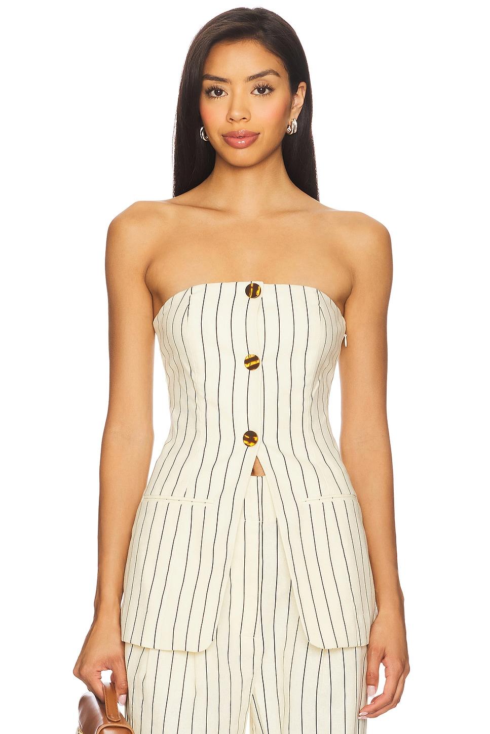 mori strapless linen top