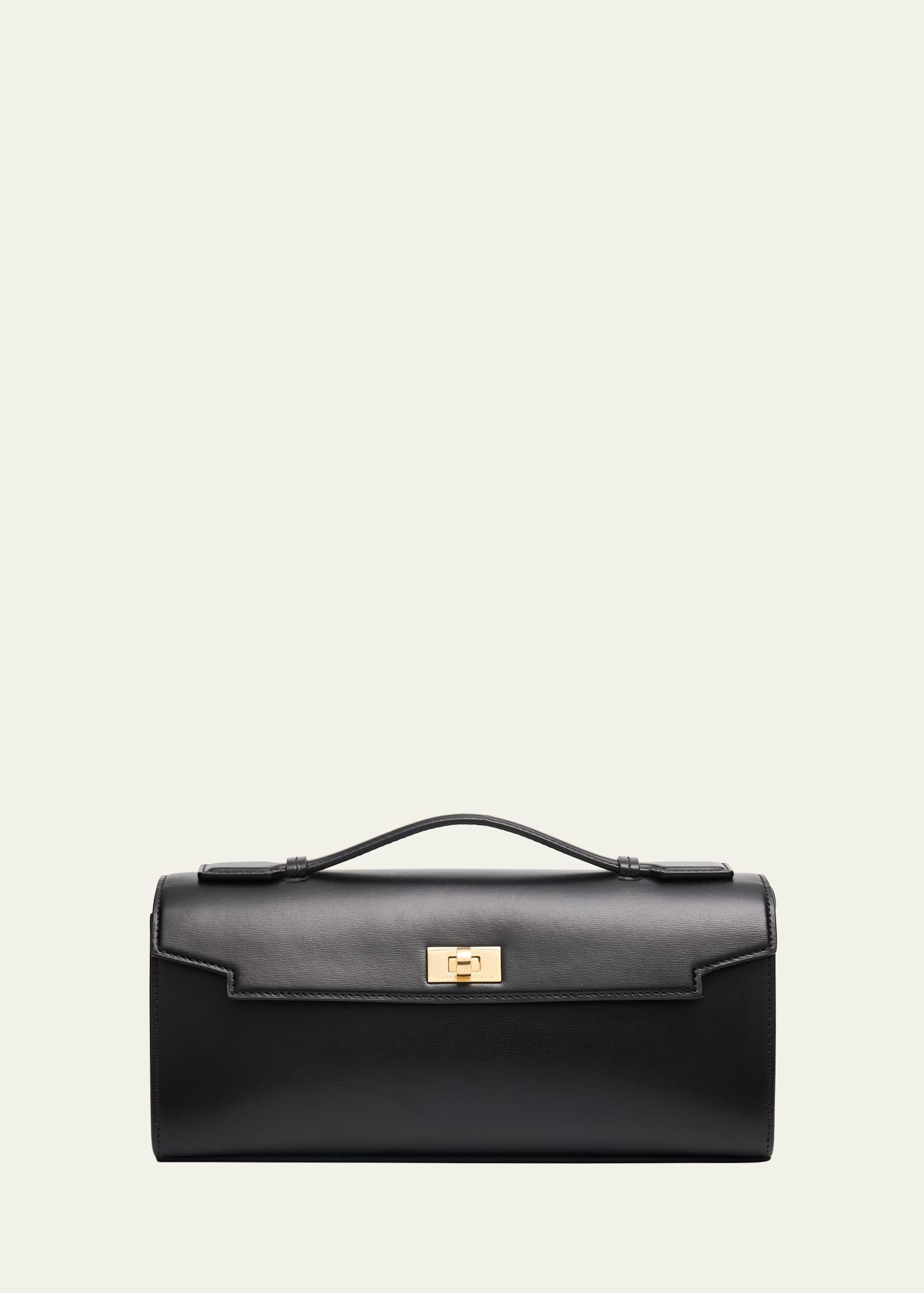 mortimer boxy leather clutch bag