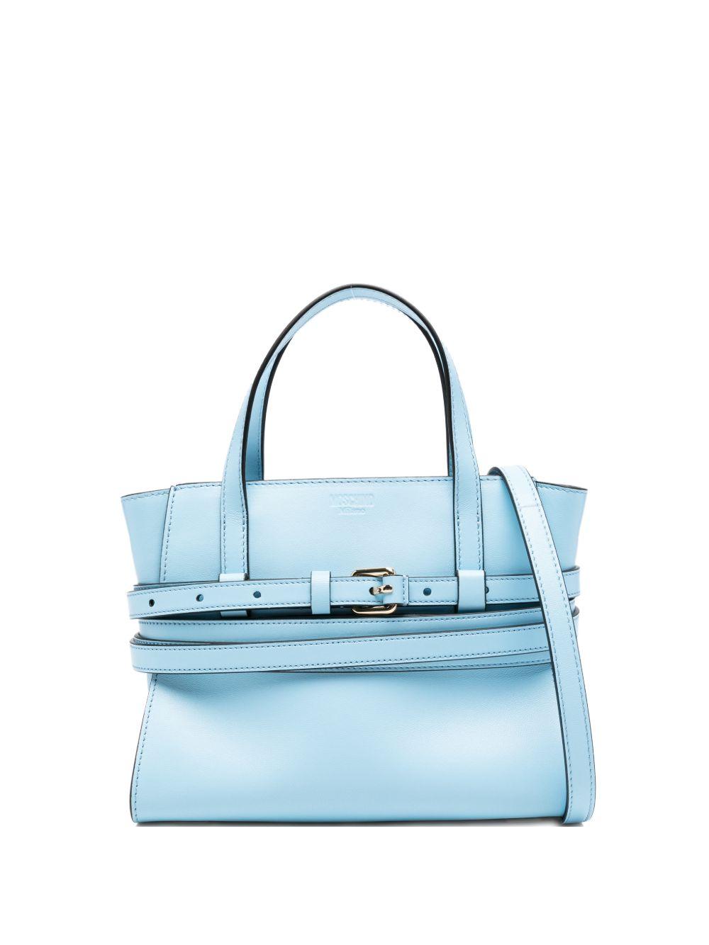 moschino bags clear blue outer: calf leather - women