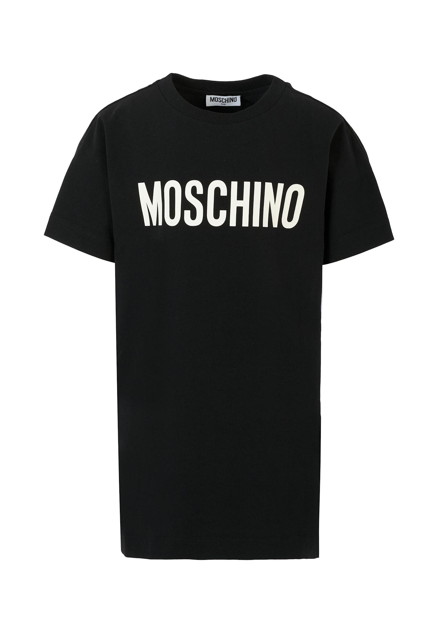 moschino black dress for girl with logo