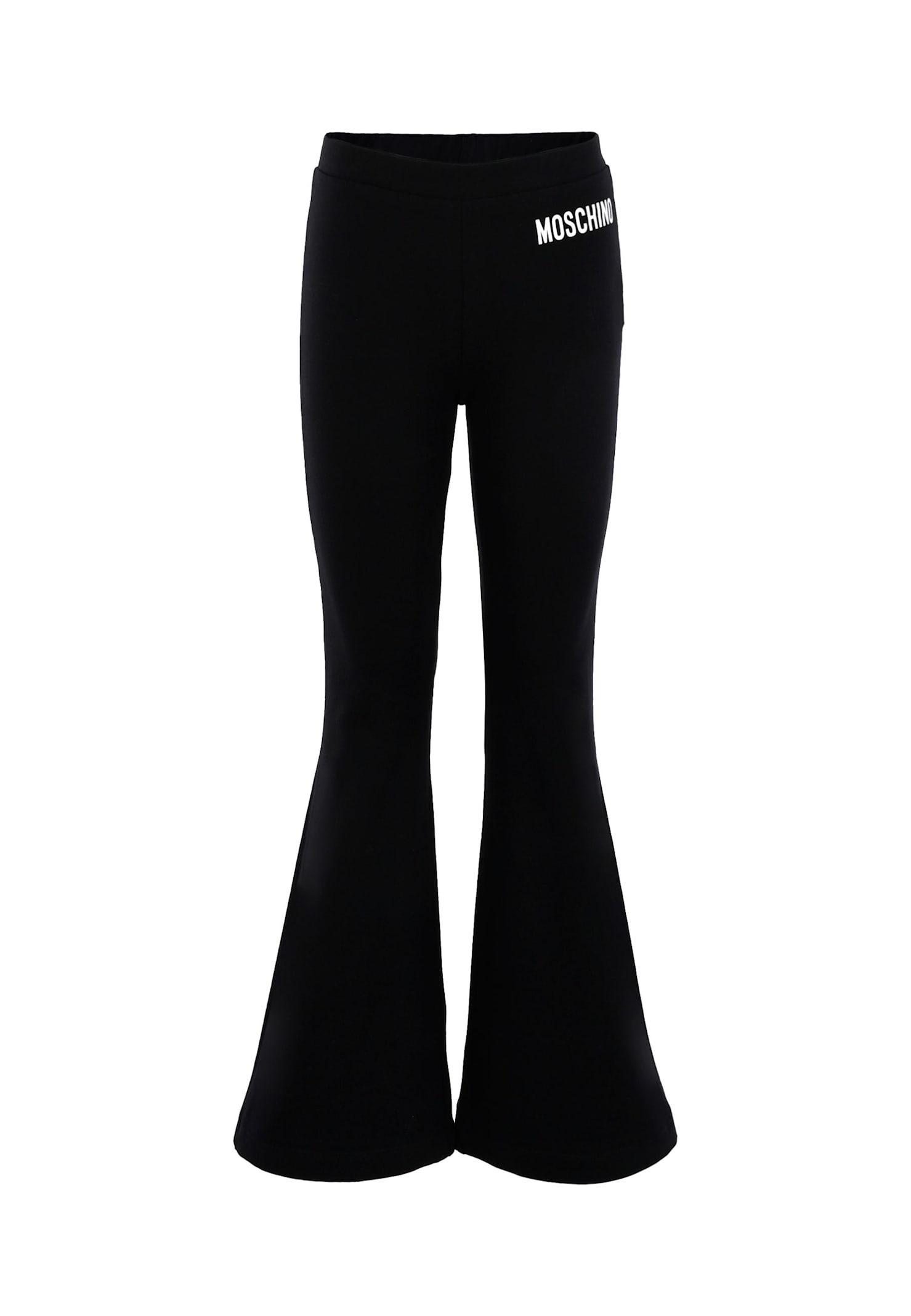 moschino black leggings for girl with logo