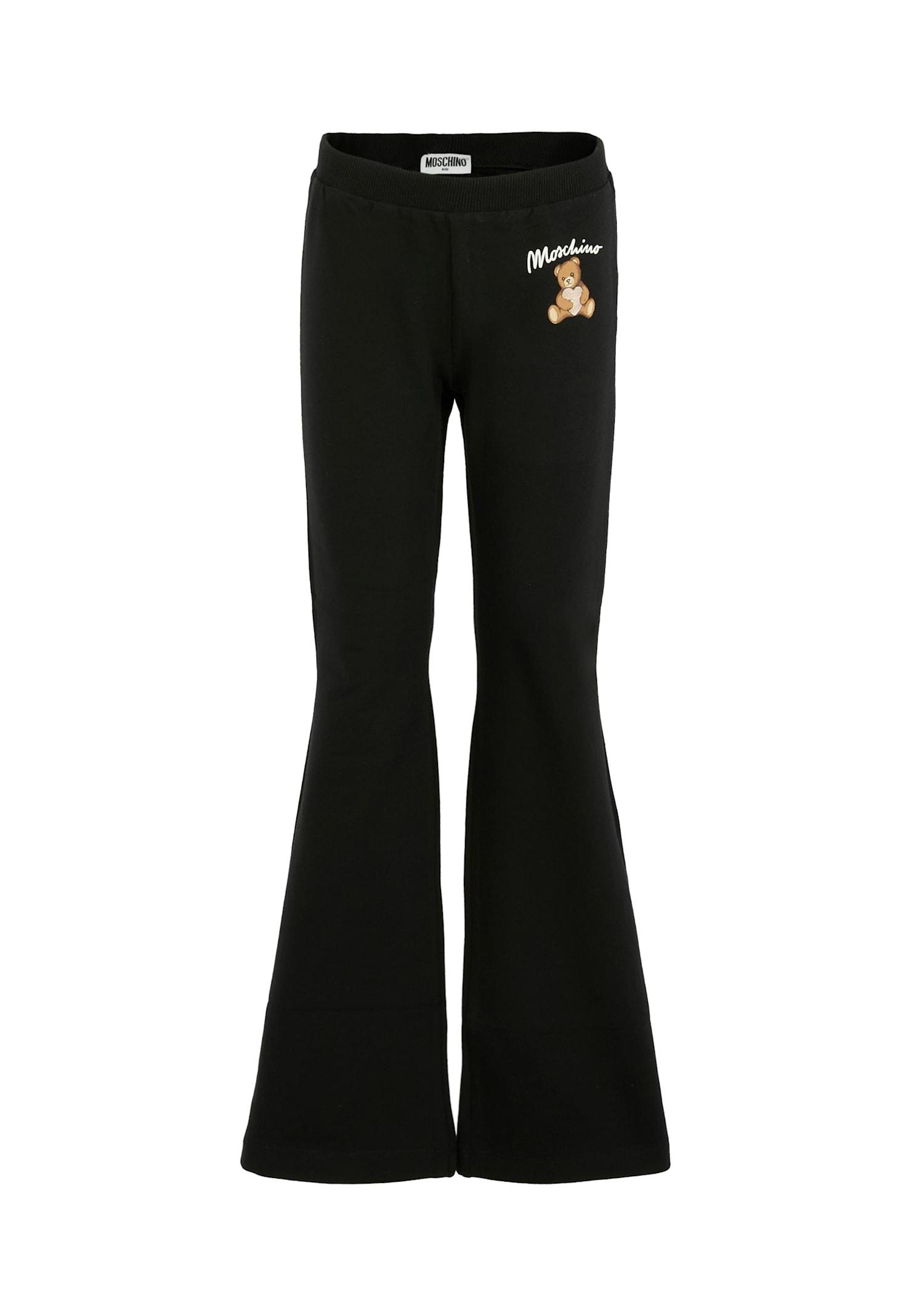 moschino black leggings for girl with teddy bear