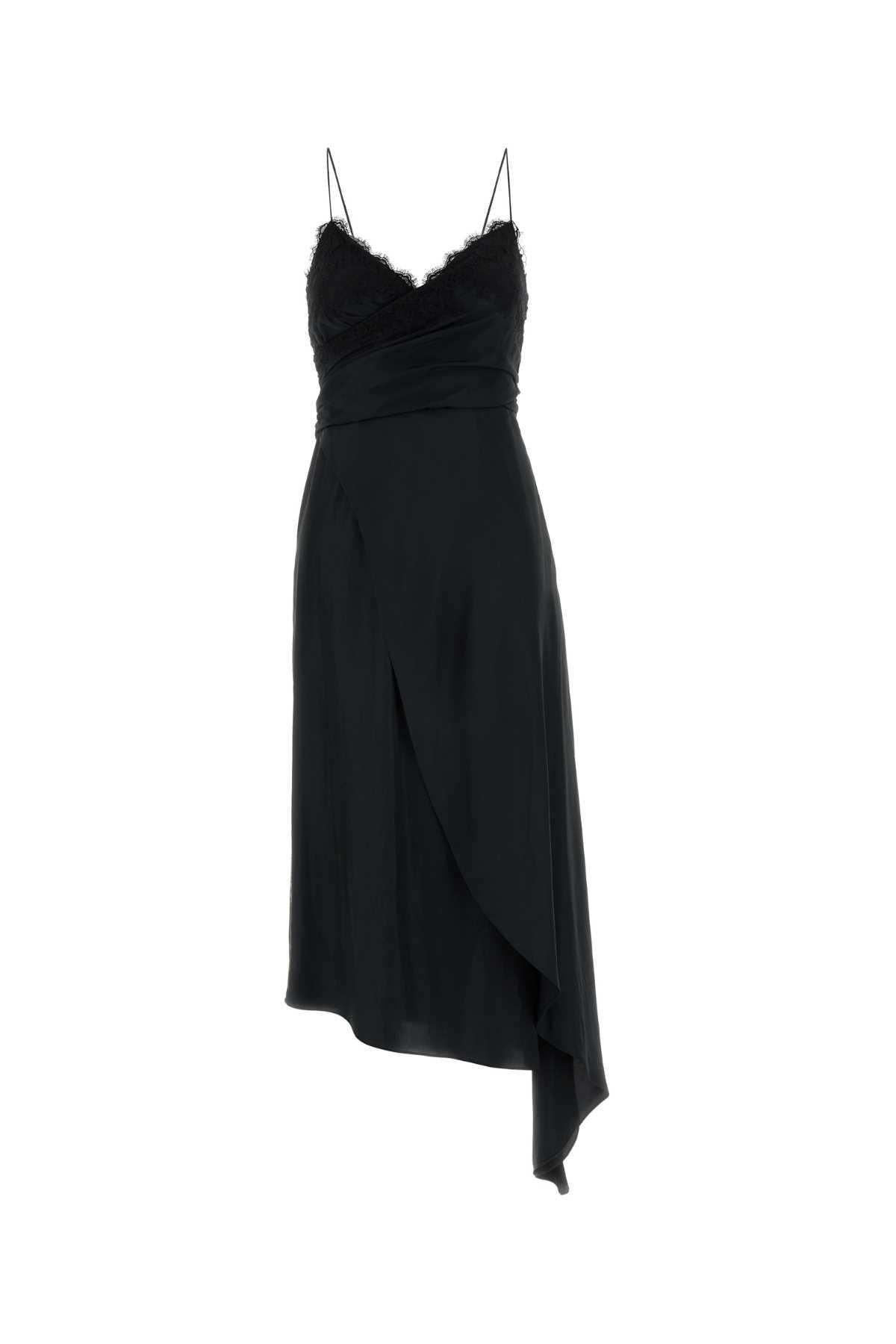 moschino black satin dress