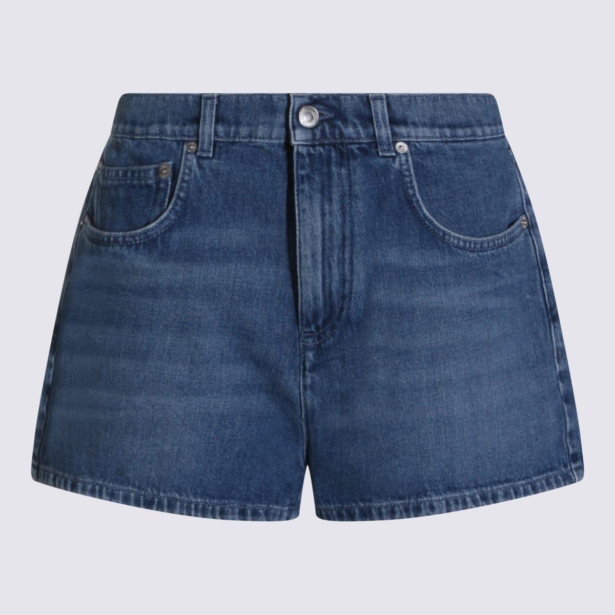 moschino blue cotton denim short