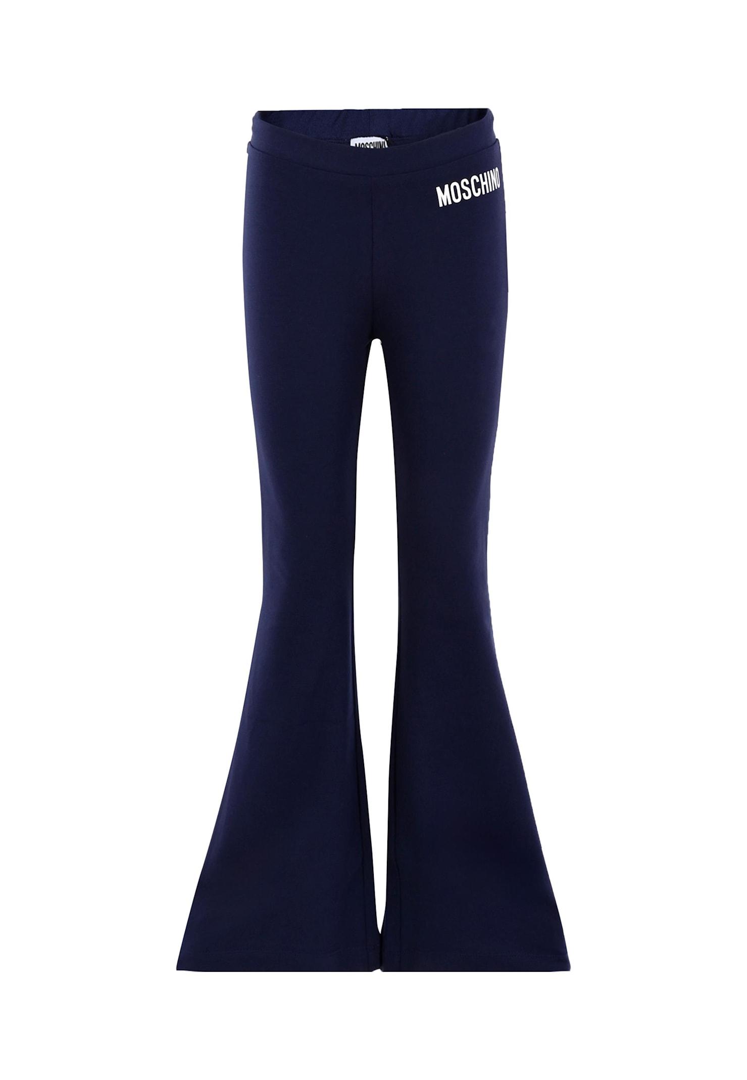 moschino blue leggings for girl with logo