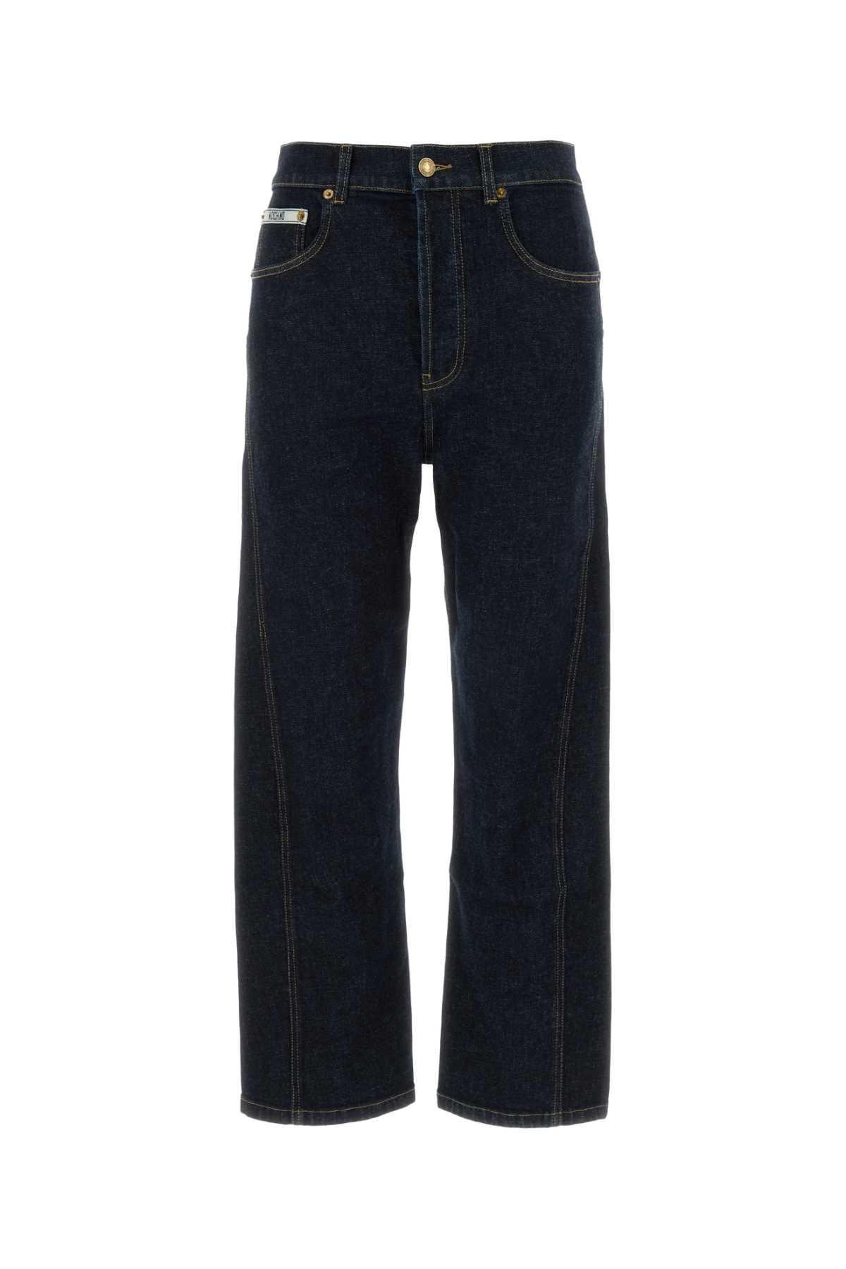 moschino blue stretch denim jeans