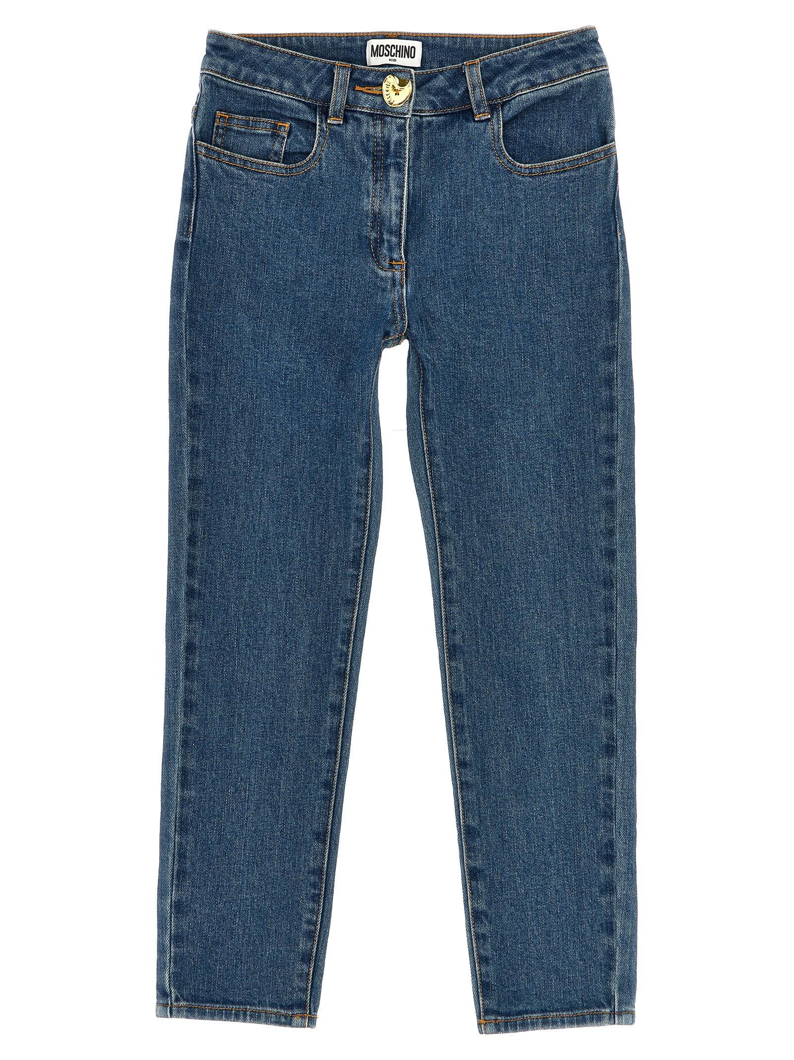 moschino button detail jeans