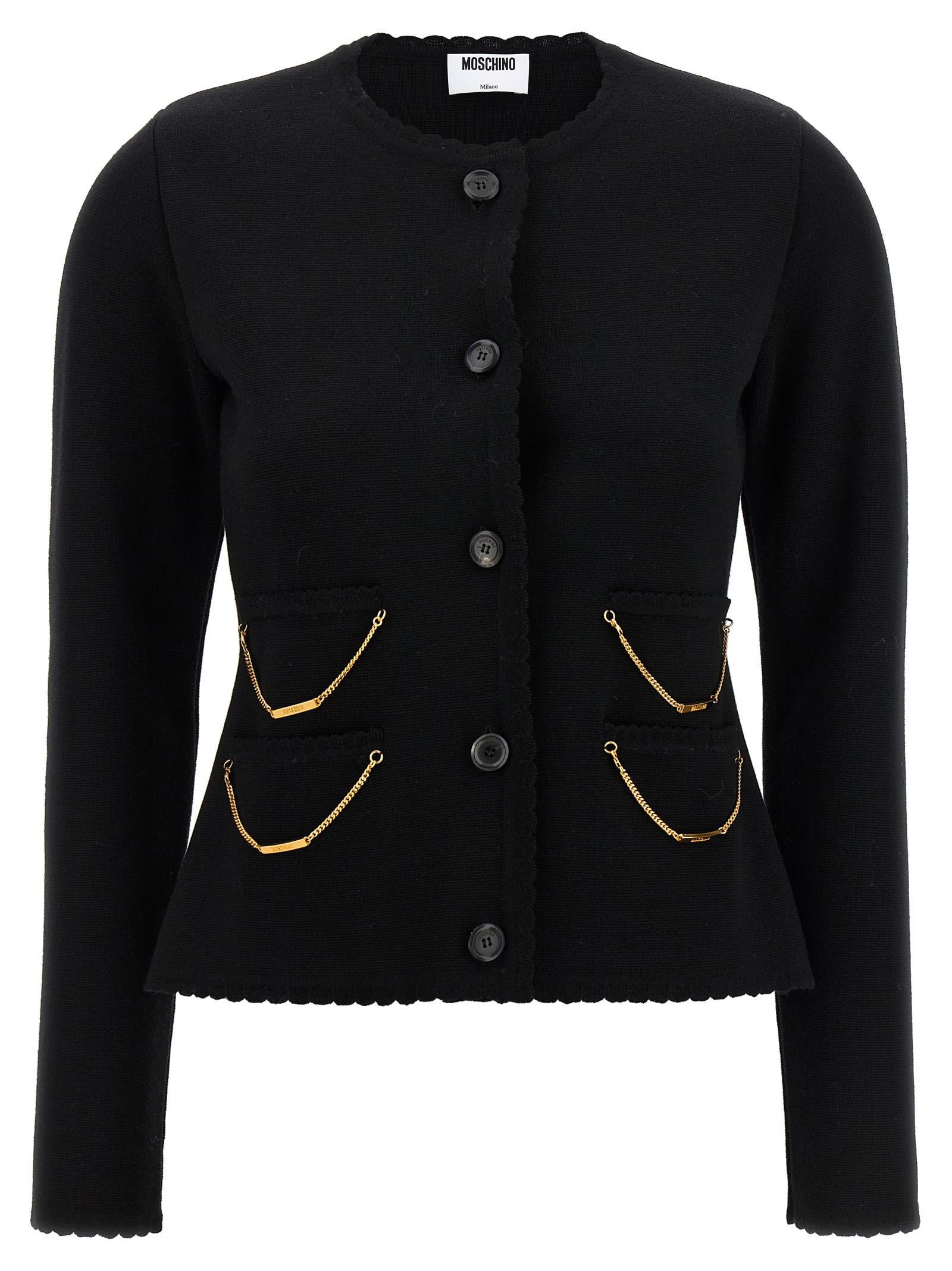 moschino chain cardigan