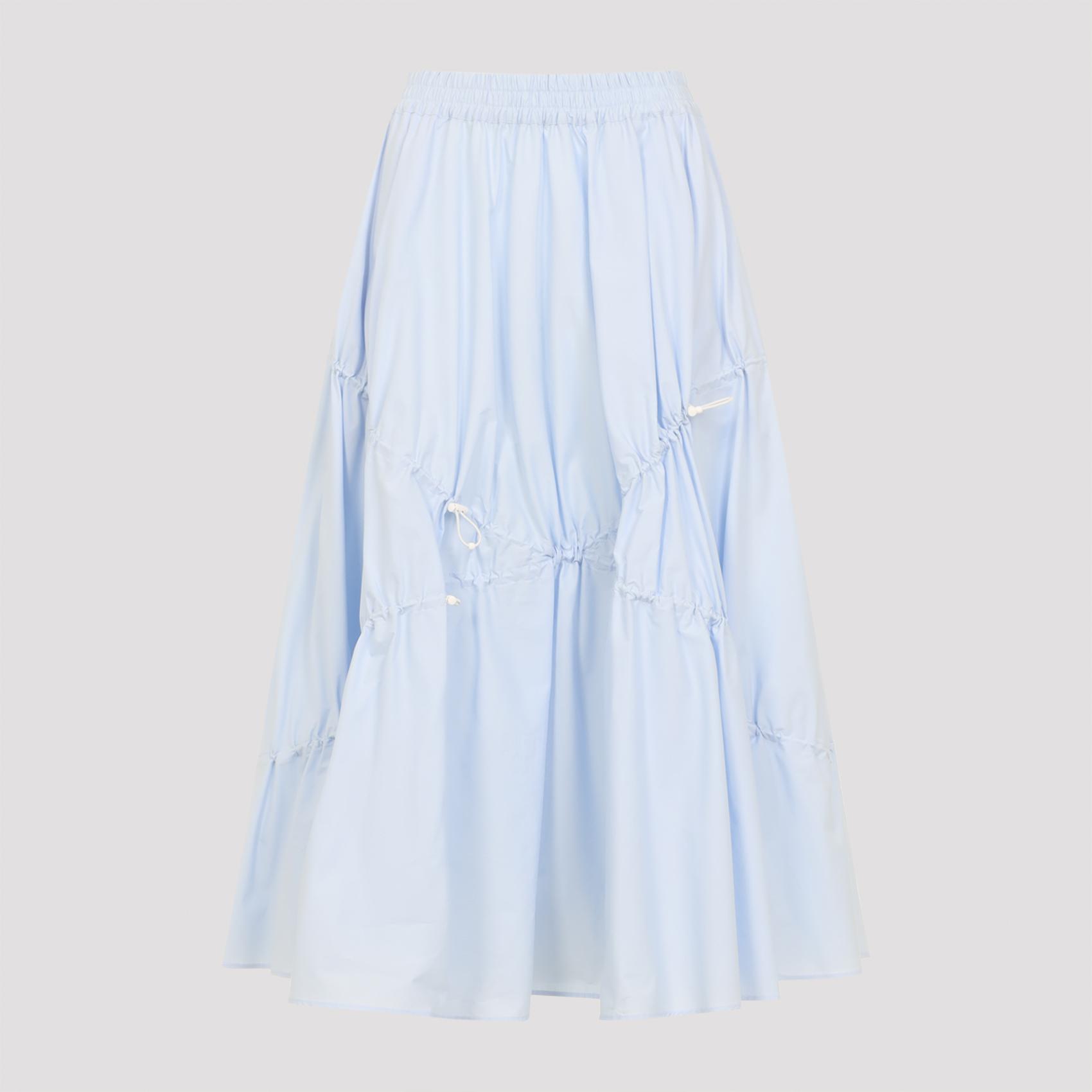 moschino cotton midi skirt blue elastane - women
