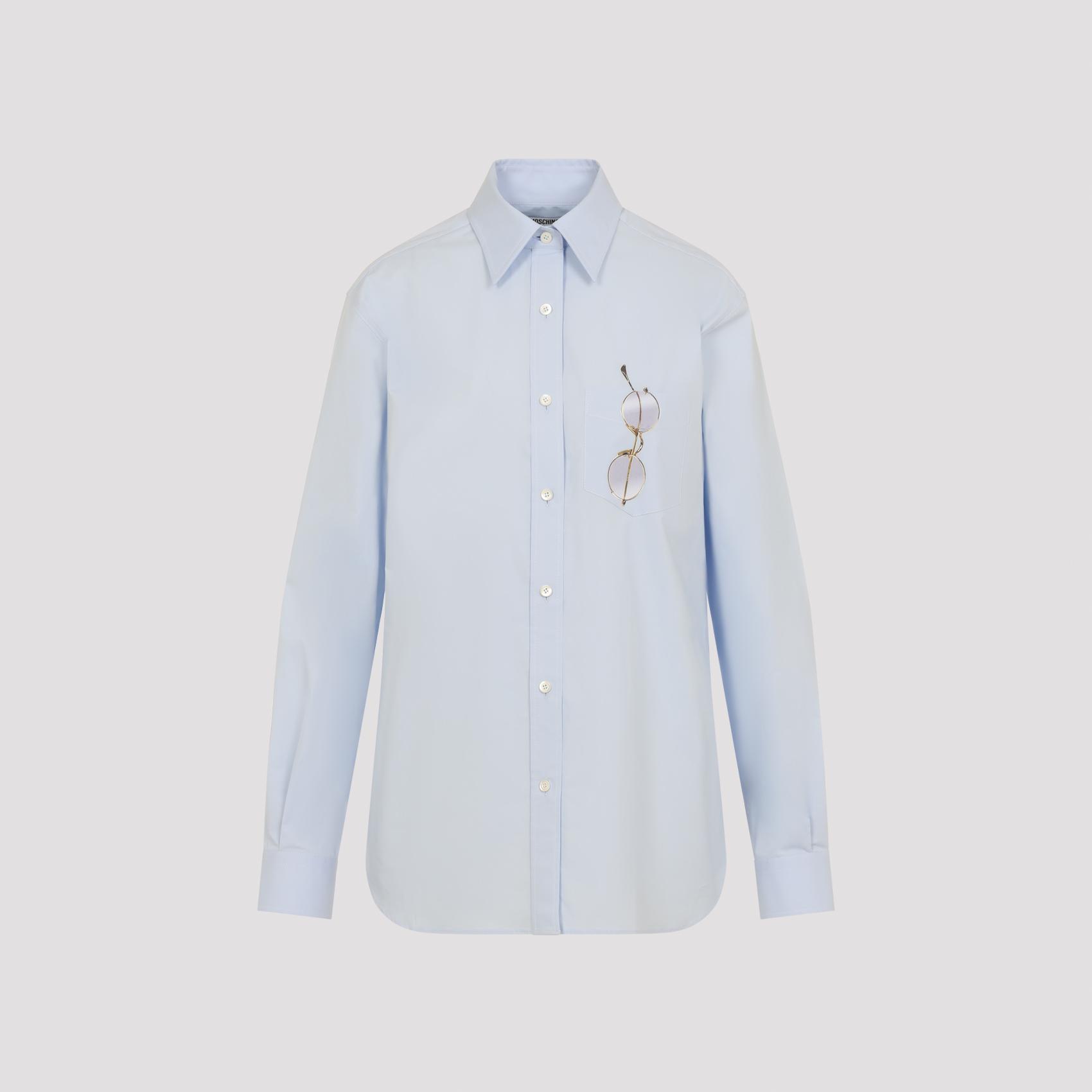 moschino cotton shirt blue elastane - women