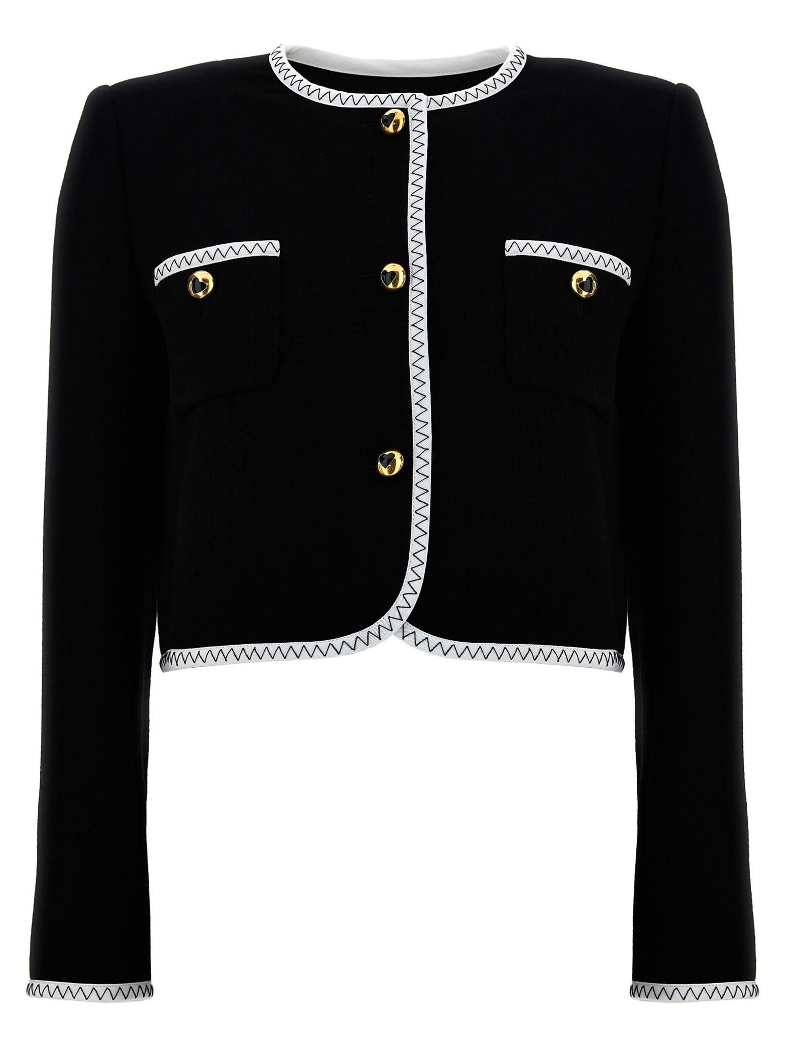 moschino crepe short jacket