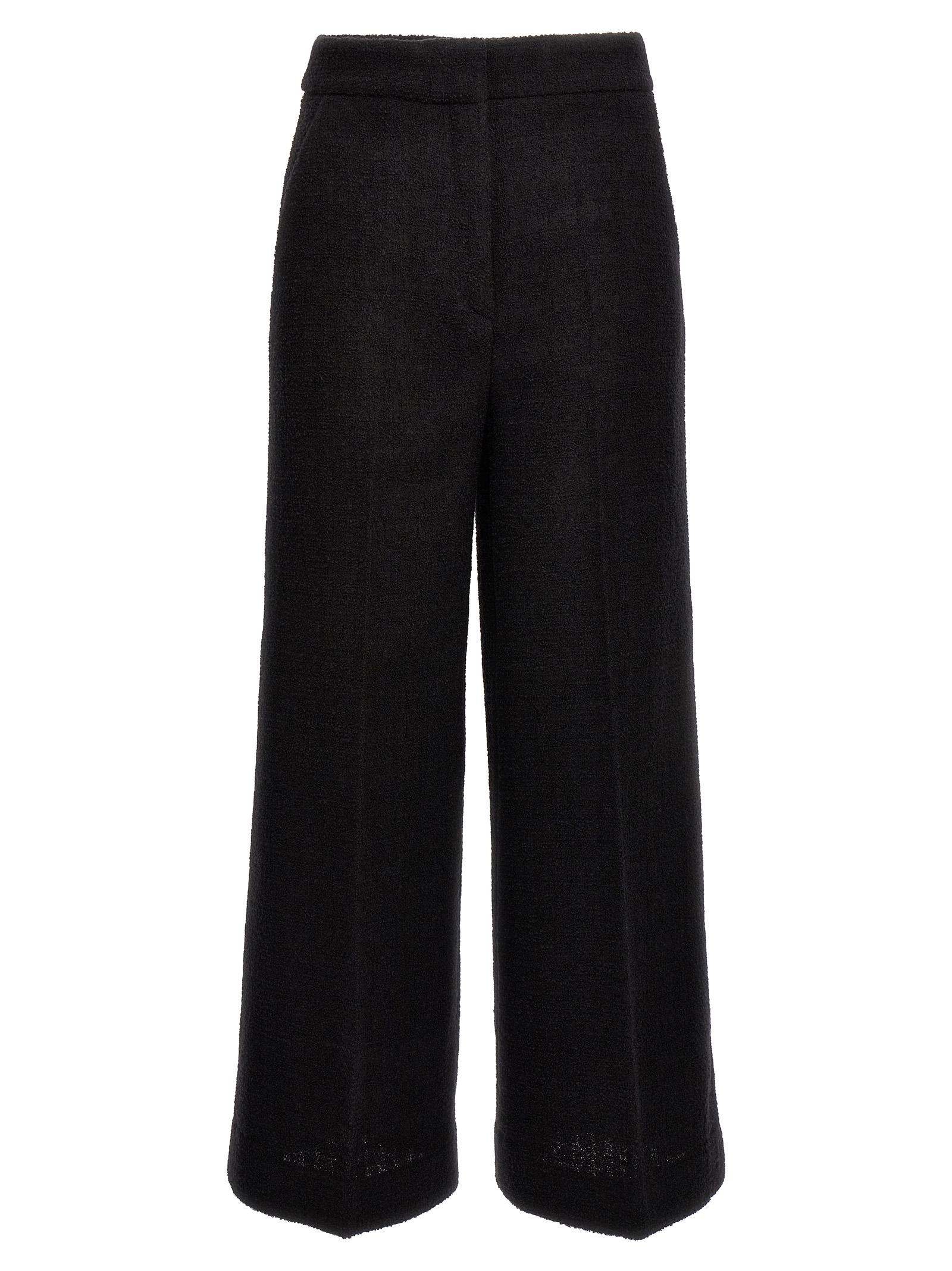 moschino cropped bouclè pants black wool - women