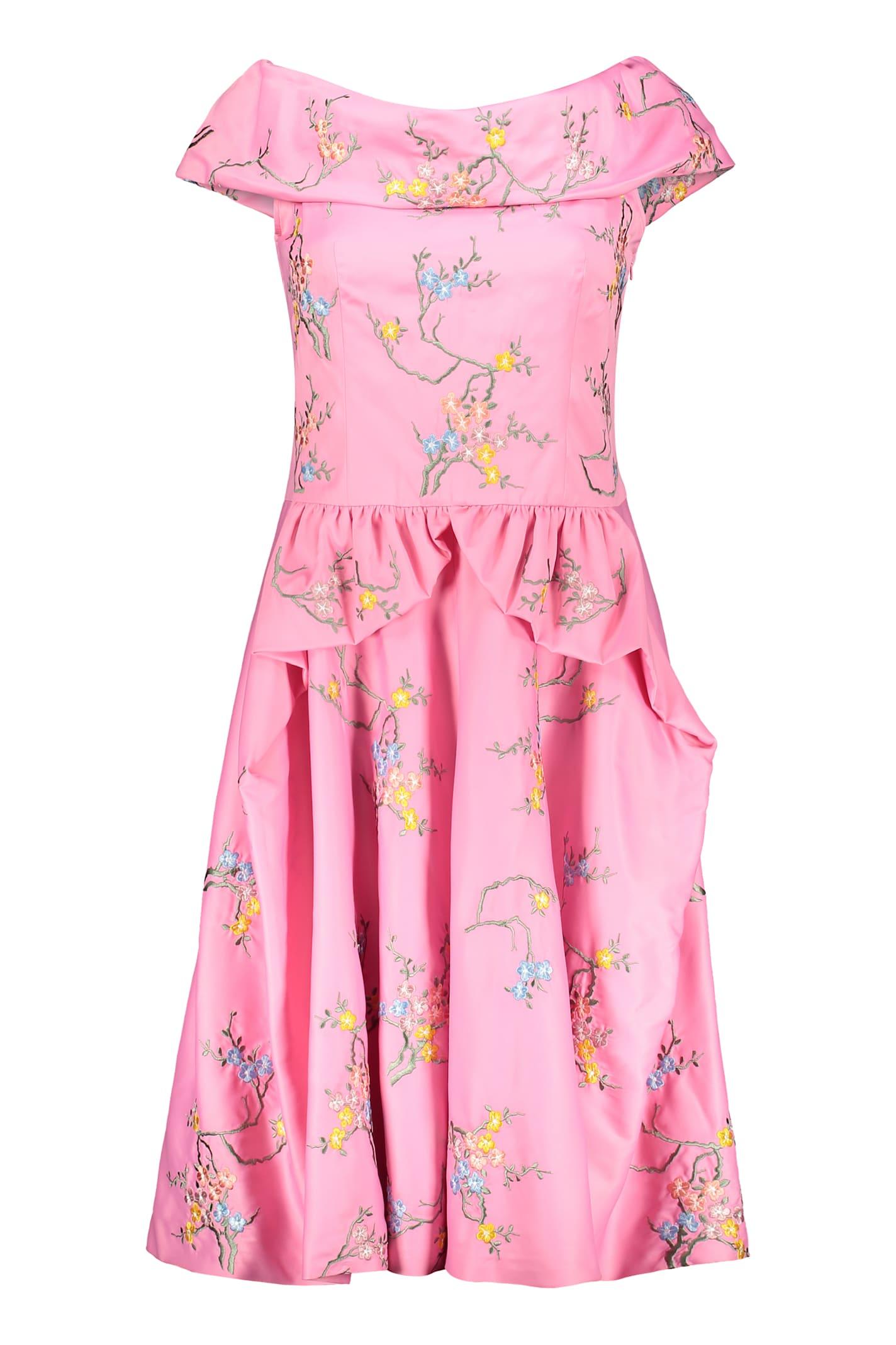 moschino dress with floral embroidery