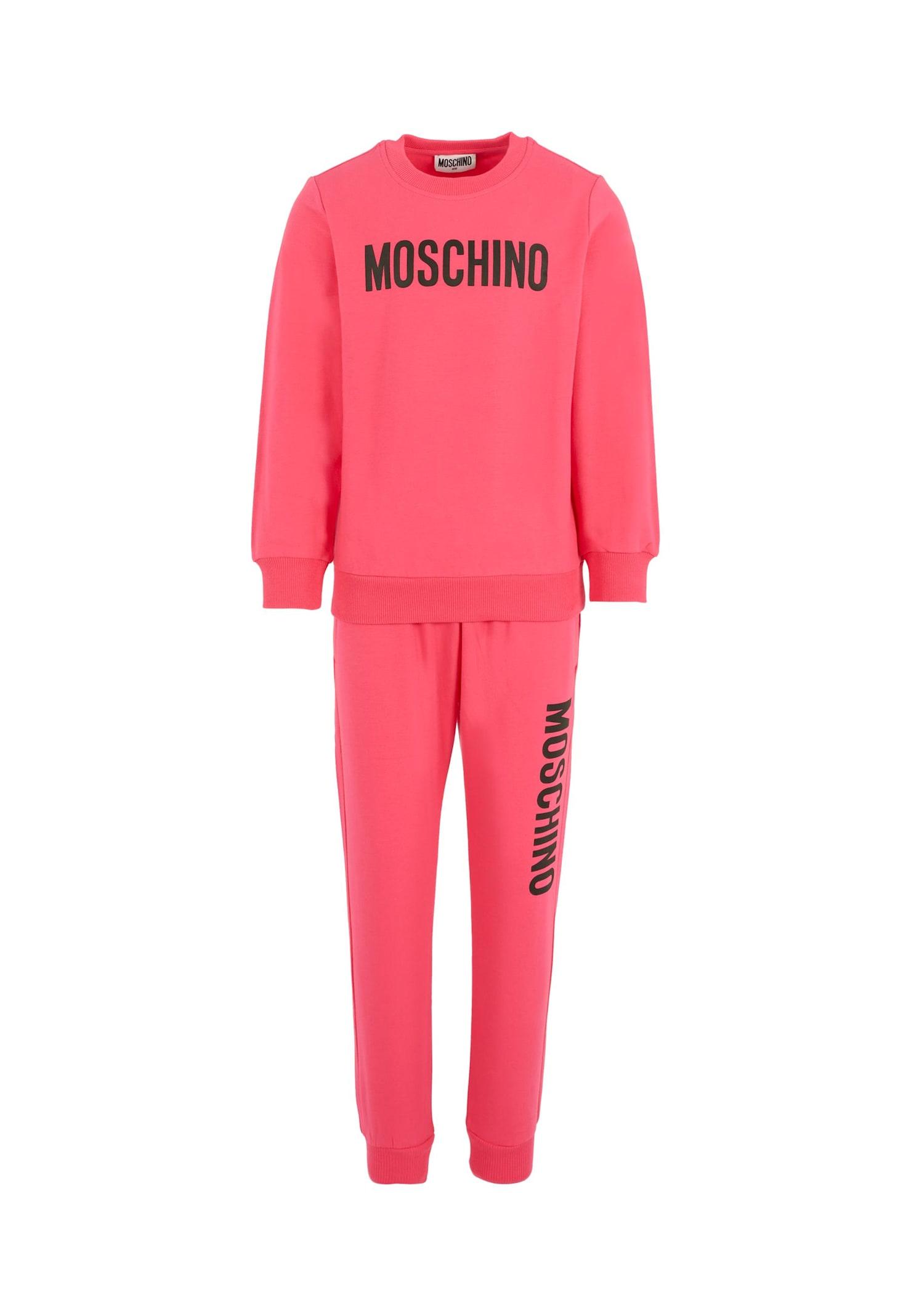 moschino fuchsia suit for girl with logo