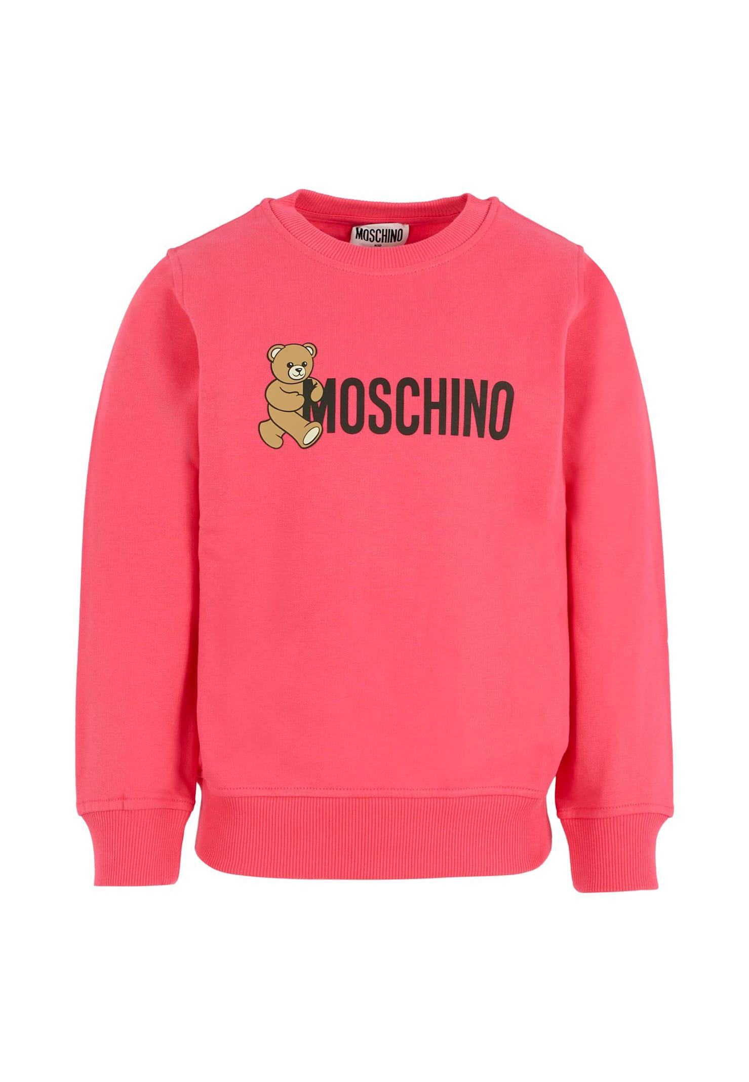 moschino fuchsia sweatshirt for girl with teddy bear