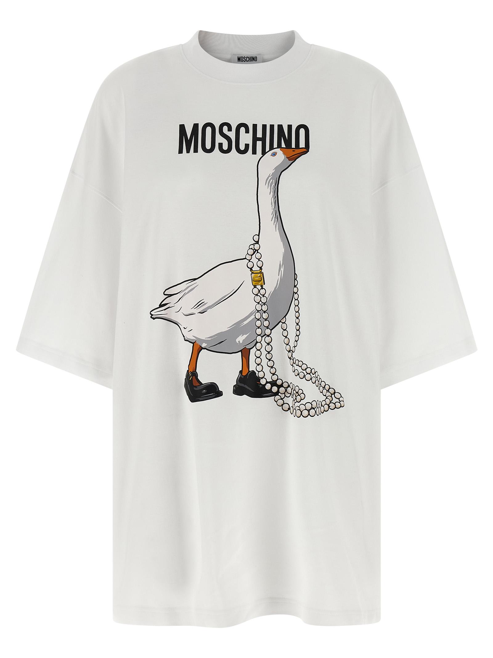 moschino goose dress white cotton - women