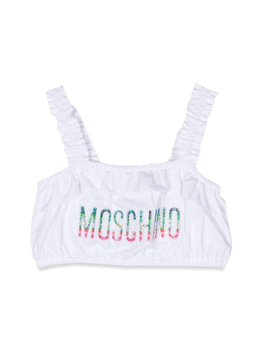 moschino headband top with logo straps