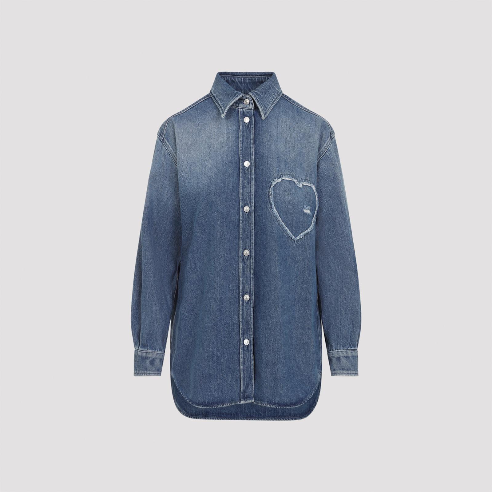 moschino heart denim shirt