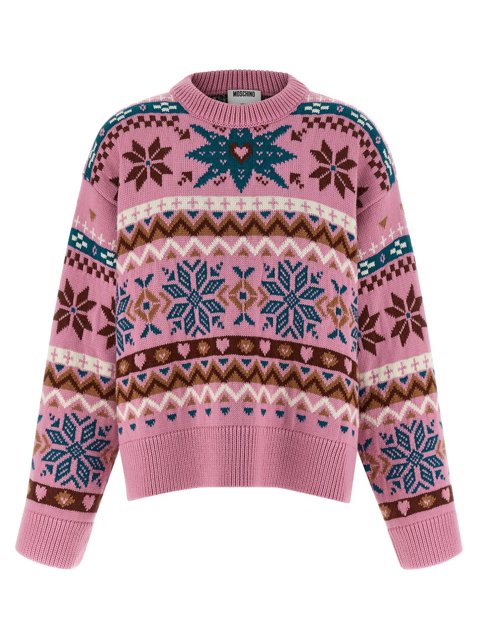 moschino intarsia wool sweater