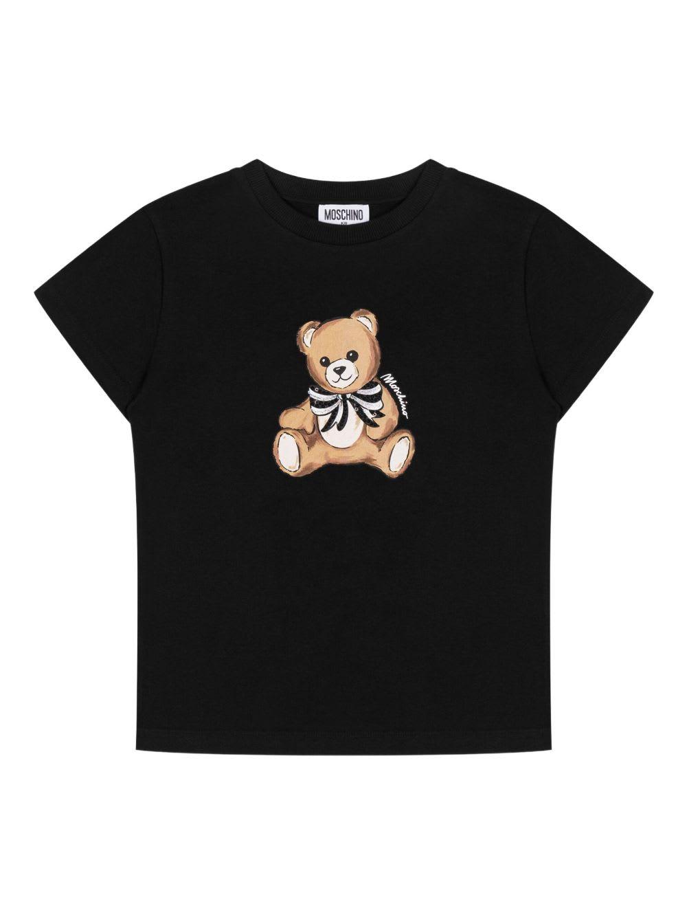 moschino kids - printed t-shirt - black