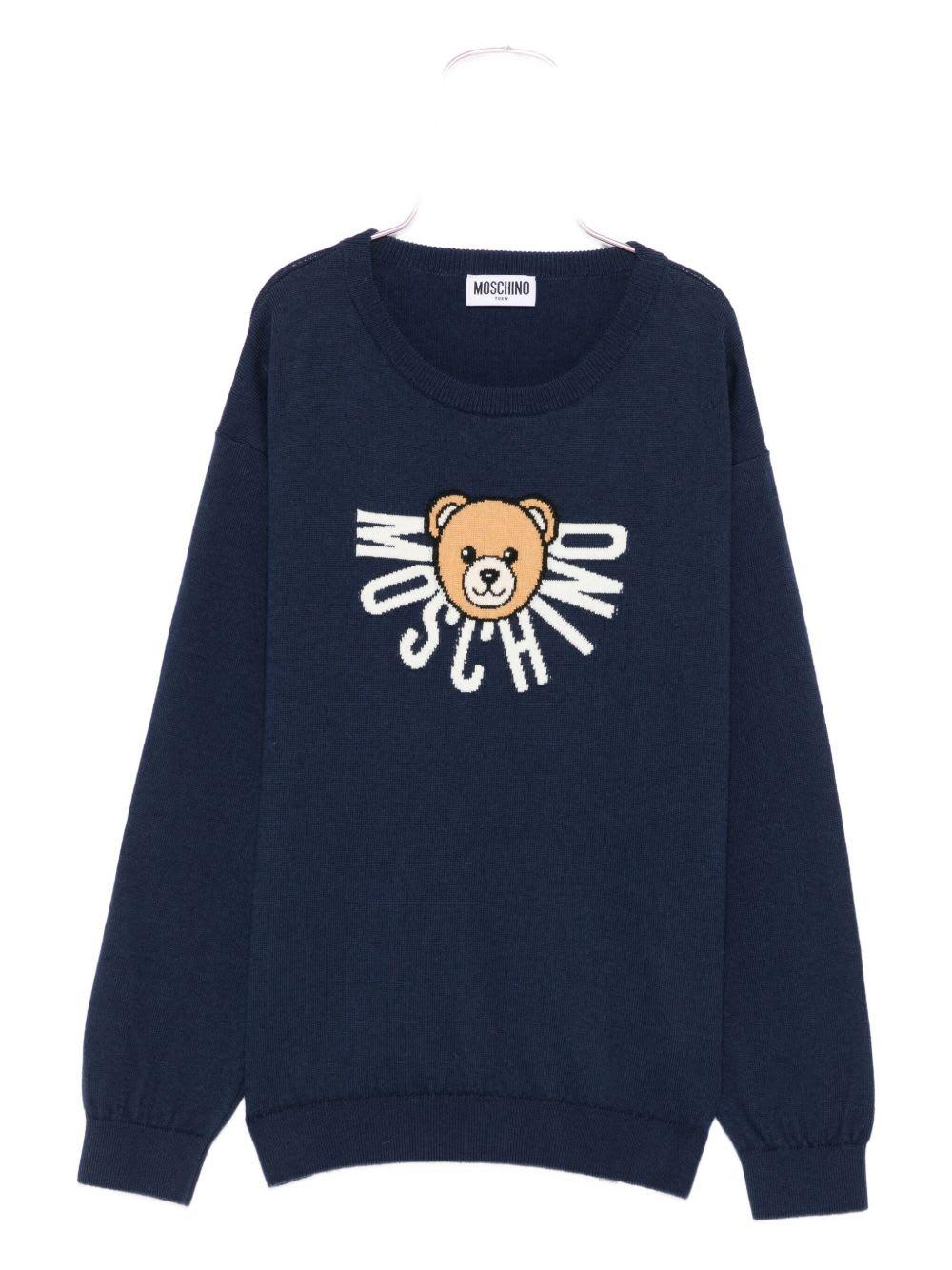 moschino kids logo sweater