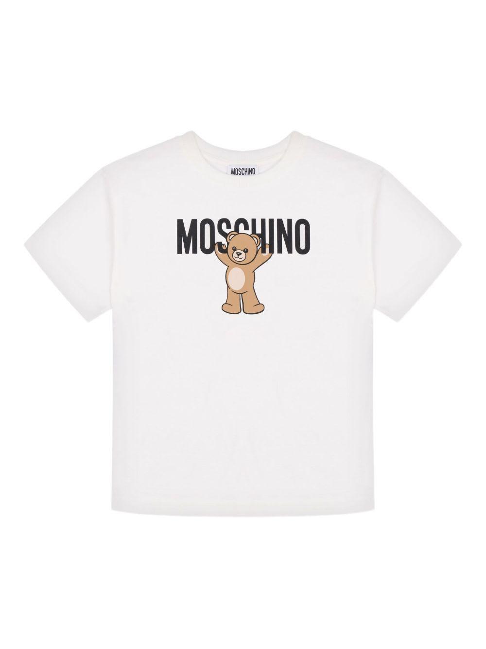 moschino kids t-shirt with teddy bear motif