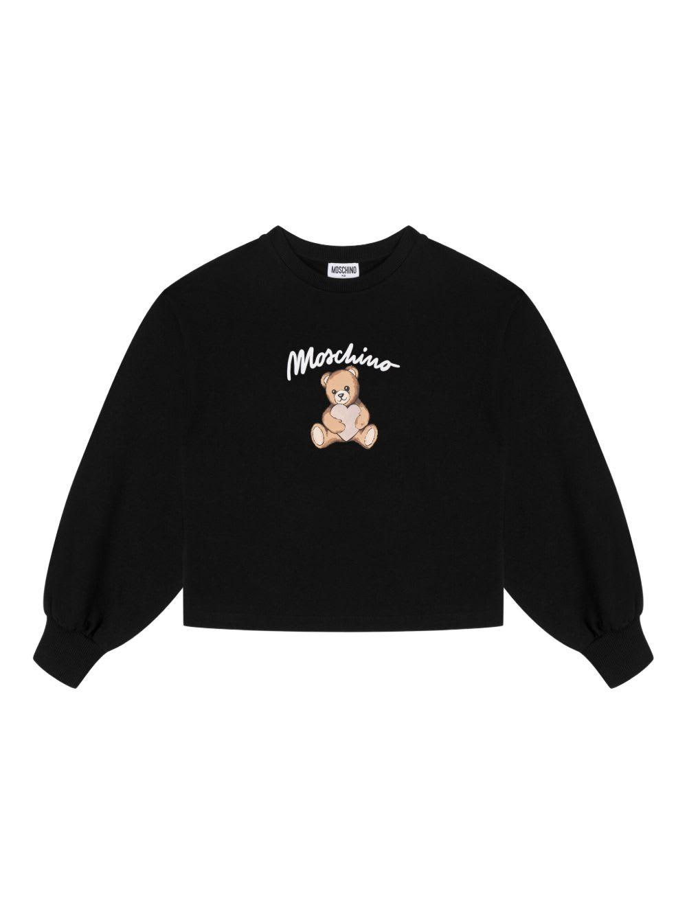 moschino kids teddy bear print sweater