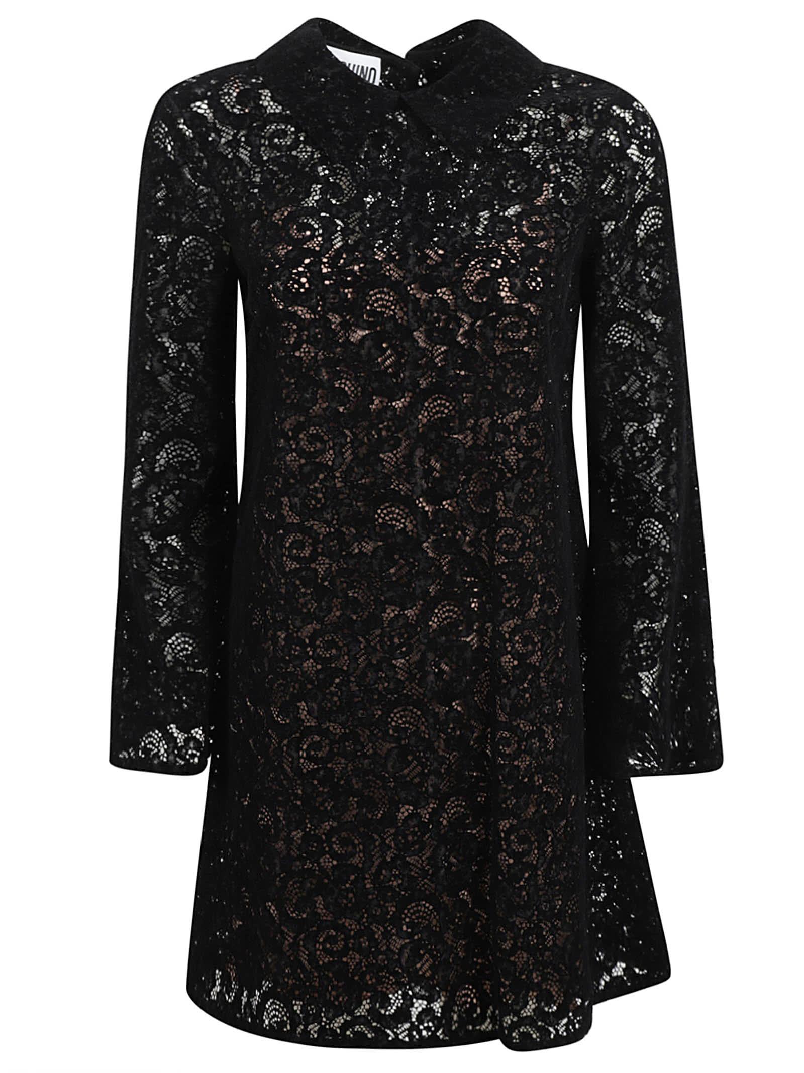 moschino laced applique dress