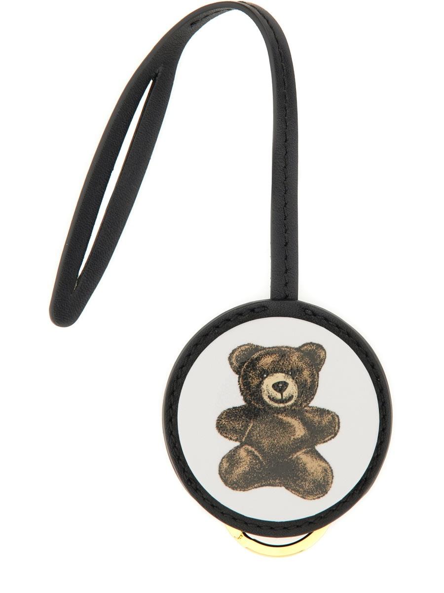 moschino leather keychain