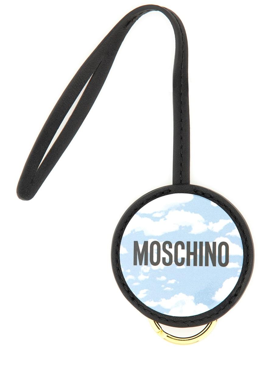 moschino leather keychain