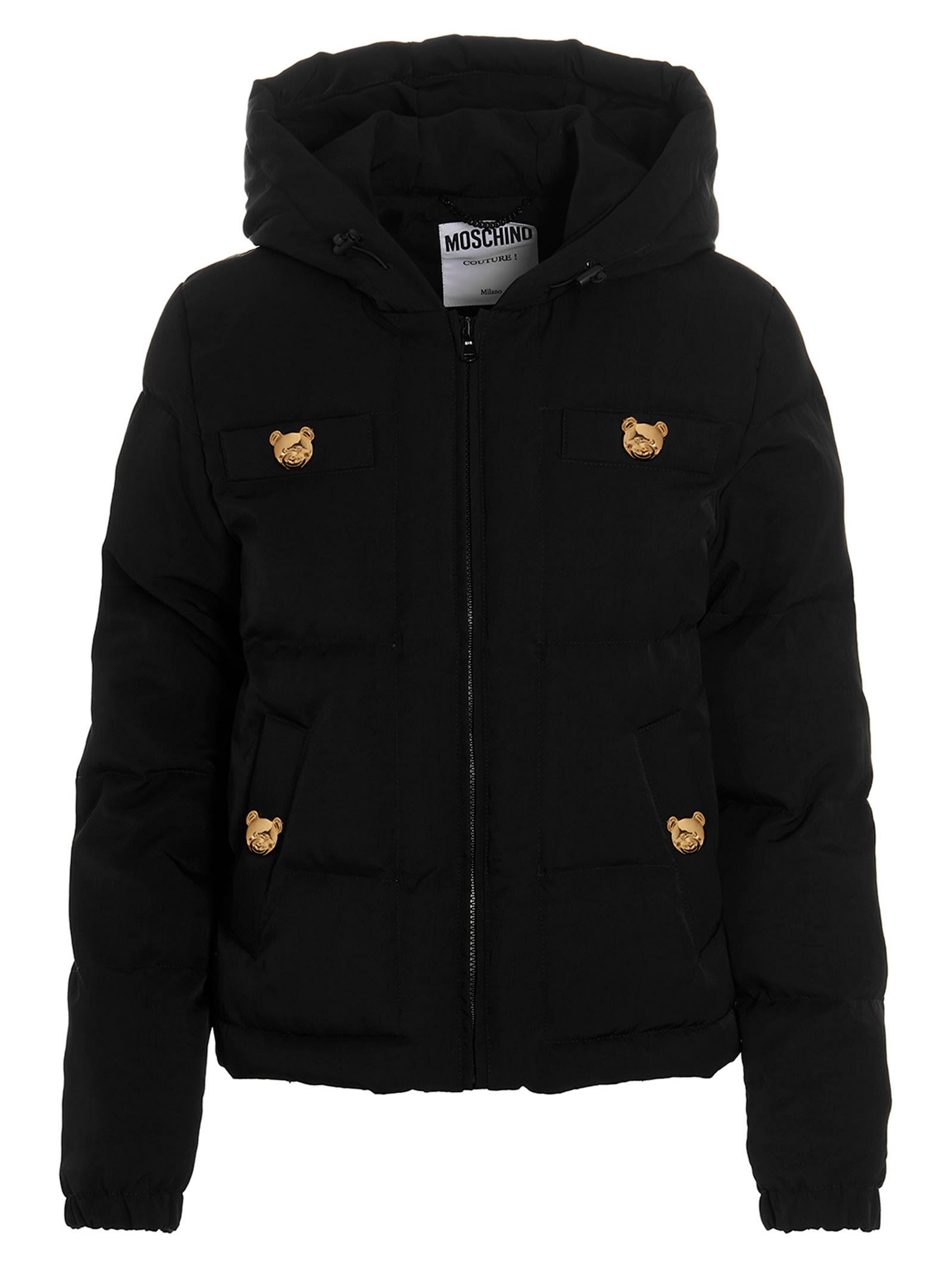 moschino logo button down jacket